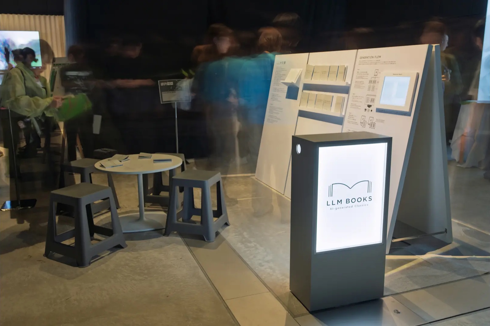 LLM Books — AI-generated Classics installation view